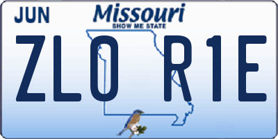 MO license plate ZL0R1E