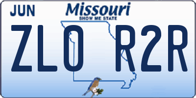 MO license plate ZL0R2R