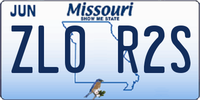 MO license plate ZL0R2S