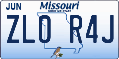 MO license plate ZL0R4J