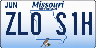 MO license plate ZL0S1H