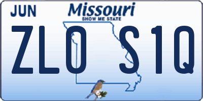 MO license plate ZL0S1Q