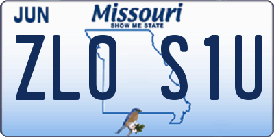 MO license plate ZL0S1U