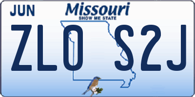 MO license plate ZL0S2J