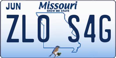 MO license plate ZL0S4G