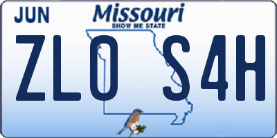 MO license plate ZL0S4H