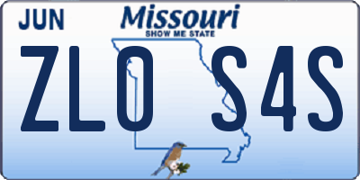 MO license plate ZL0S4S