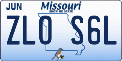 MO license plate ZL0S6L