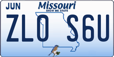 MO license plate ZL0S6U