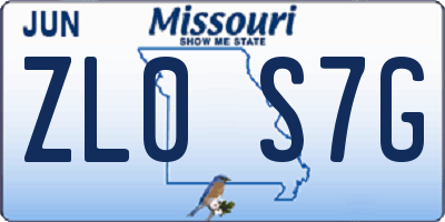 MO license plate ZL0S7G