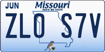 MO license plate ZL0S7V