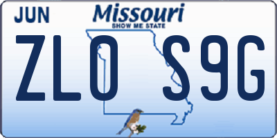 MO license plate ZL0S9G