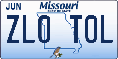 MO license plate ZL0T0L