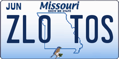 MO license plate ZL0T0S