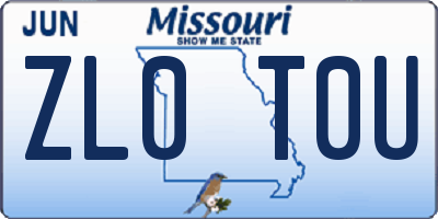 MO license plate ZL0T0U