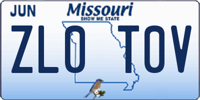 MO license plate ZL0T0V