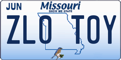 MO license plate ZL0T0Y
