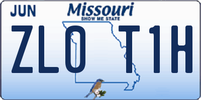 MO license plate ZL0T1H