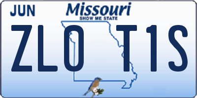 MO license plate ZL0T1S