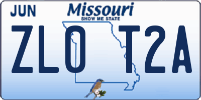 MO license plate ZL0T2A