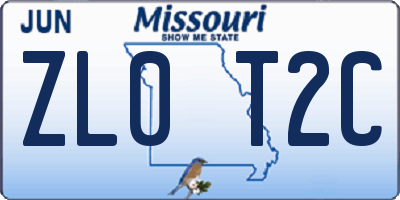 MO license plate ZL0T2C