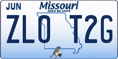 MO license plate ZL0T2G