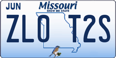 MO license plate ZL0T2S