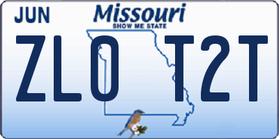 MO license plate ZL0T2T