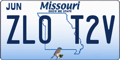 MO license plate ZL0T2V