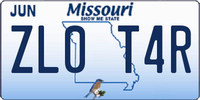 MO license plate ZL0T4R