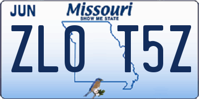 MO license plate ZL0T5Z