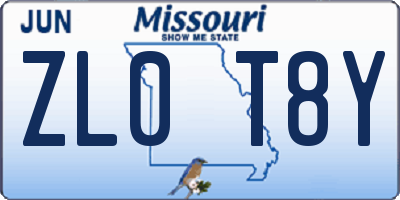 MO license plate ZL0T8Y