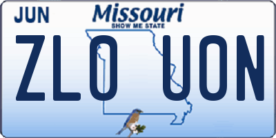 MO license plate ZL0U0N