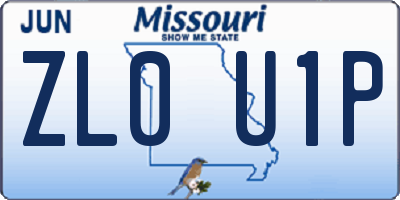 MO license plate ZL0U1P