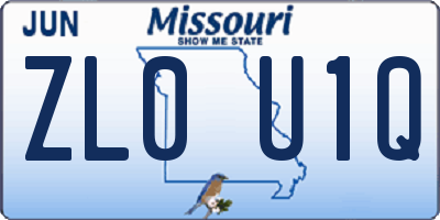 MO license plate ZL0U1Q