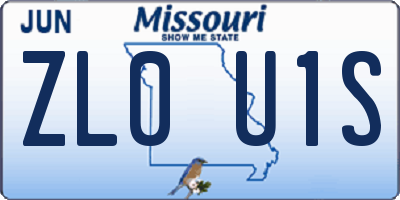 MO license plate ZL0U1S