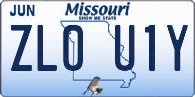 MO license plate ZL0U1Y