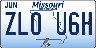 MO license plate ZL0U6H