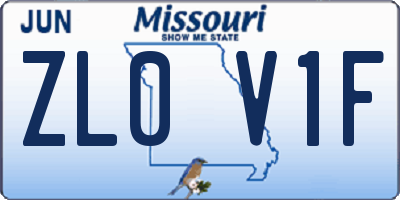 MO license plate ZL0V1F