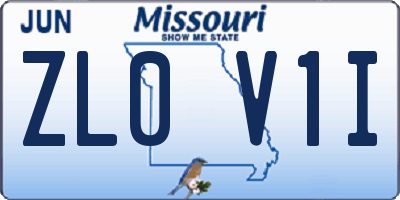 MO license plate ZL0V1I