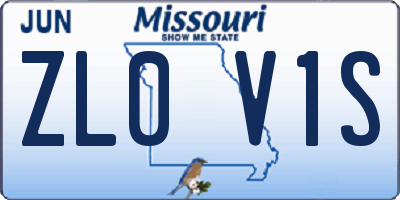 MO license plate ZL0V1S