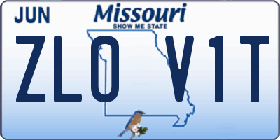 MO license plate ZL0V1T