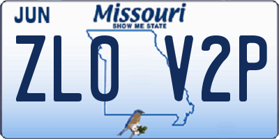 MO license plate ZL0V2P