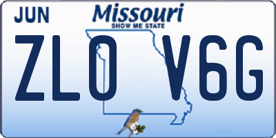 MO license plate ZL0V6G
