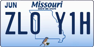 MO license plate ZL0Y1H