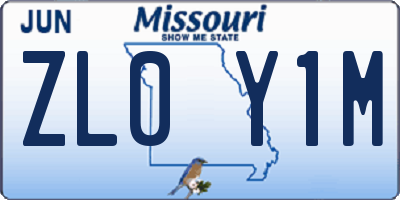 MO license plate ZL0Y1M