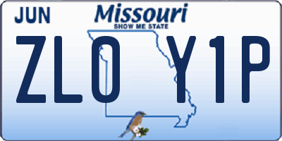 MO license plate ZL0Y1P