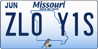 MO license plate ZL0Y1S