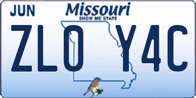 MO license plate ZL0Y4C