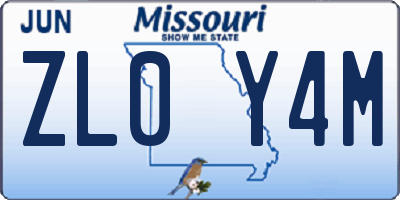 MO license plate ZL0Y4M